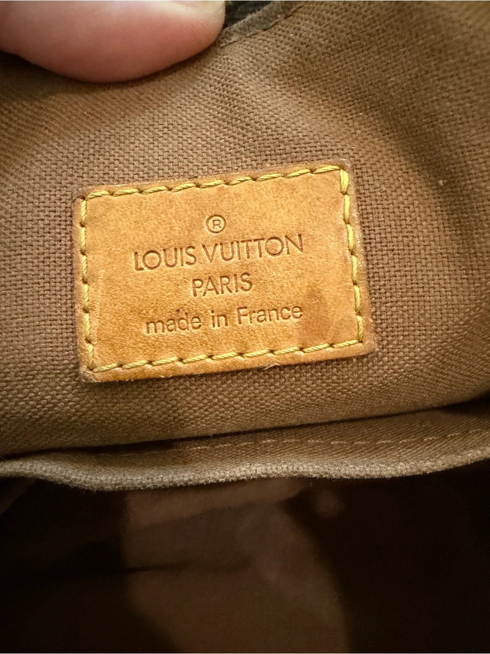 Louis Vuitton Monogram Canvas Hobo Bag with Brown Leather Trim